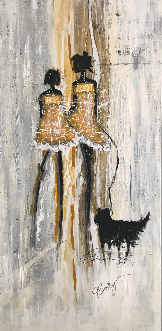 Two Girls and a Dog (What about us?) - JMBradley's Urban Art